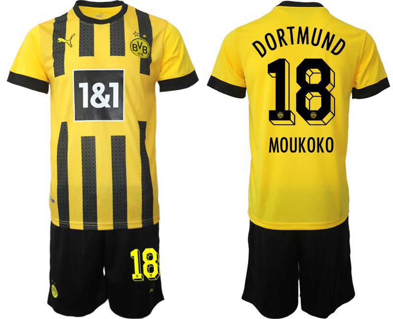 Men 2022-2023 Club Borussia Dortmund home yellow #18 Soccer Jersey